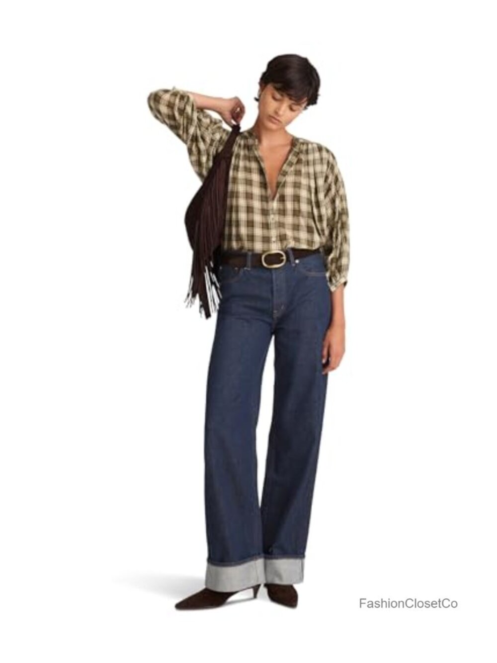 Madewell Low Slung Baggy Rinse With Cuff Jeans Wide Leg Low Rise Cotton